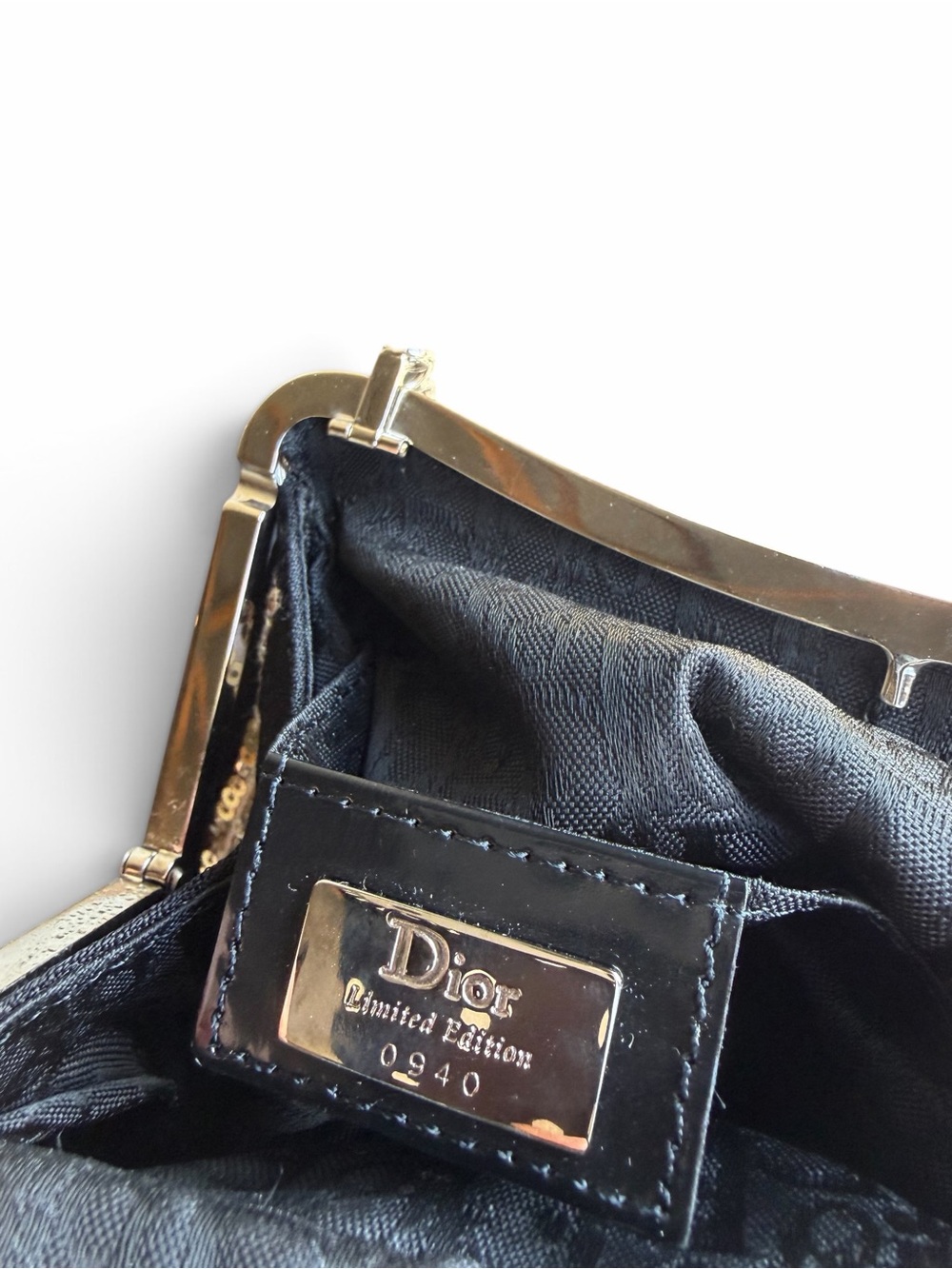 Vintage Dior x Galliano Limited Edition Black & White Sequin Mini Saddle - Picture 8 of 9